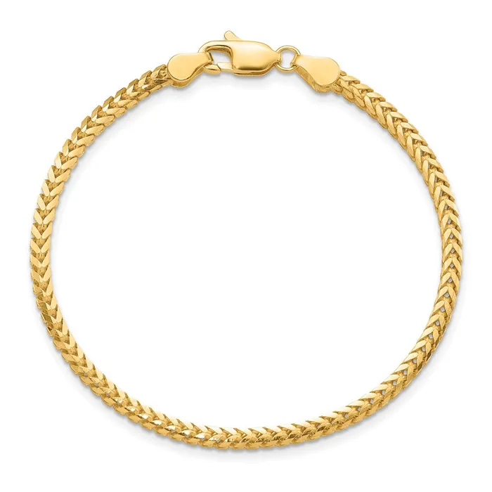 Bracelets MDS 14K Yellow Gold 7 inch 25mm Franco with Lobster Clasp Bracelet Bracelets MDS 14K Yellow Gold 7 inch 25mm Franco with Lobster Clasp Bracelet