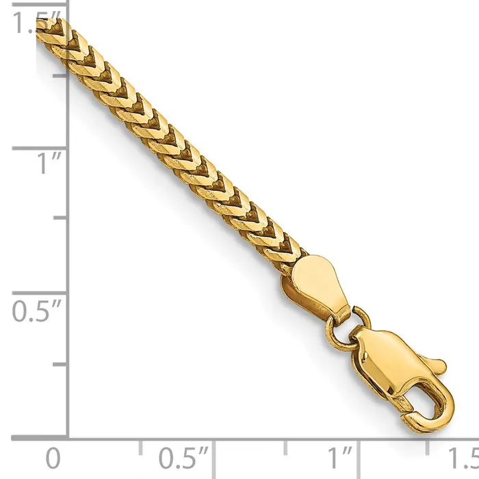 Bracelets MDS 14K Yellow Gold 7 inch 25mm Franco with Lobster Clasp Bracelet Bracelets MDS 14K Yellow Gold 7 inch 25mm Franco with Lobster Clasp Bracelet