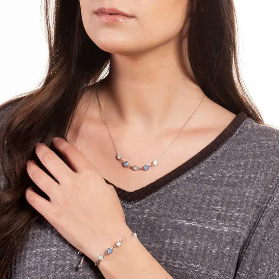 Bracelets Original Elegant Confetti Womens 18K White Gold Plated Blue and White Swarovski Crystal Adjustable Bolo Grey Rope Bracelet JMS always Bracelets Original Elegant Confetti Womens 18K White Gold Plated Blue and White Swarovski Crystal Adjustable Bolo Grey Rope Bracelet JMS always