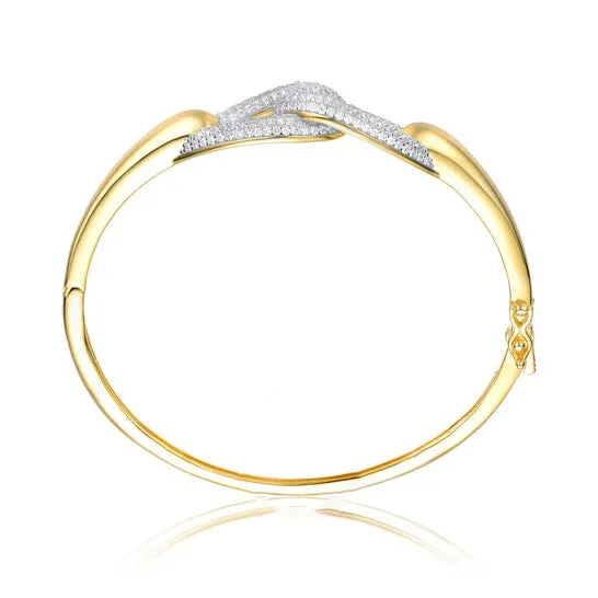 Bracelets Original Megan Walford Sterling Silver 14k Yellow Gold Plated with Cubic Zirconia Entwined Double Raindrop Bangle Bracelet JMS always Bracelets Original Megan Walford Sterling Silver 14k Yellow Gold Plated with Cubic Zirconia Entwined Double Raindrop Bangle Bracelet JMS always