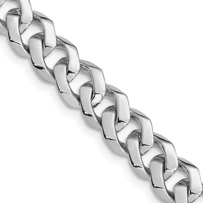 Bracelets Solid 14K White Gold 9 inch 8mm Hand Polished Fancy Link with Fancy Lobster Clasp Bracelet MDS Bracelets Solid 14K White Gold 9 inch 8mm Hand Polished Fancy Link with Fancy Lobster Clasp Bracelet MDS