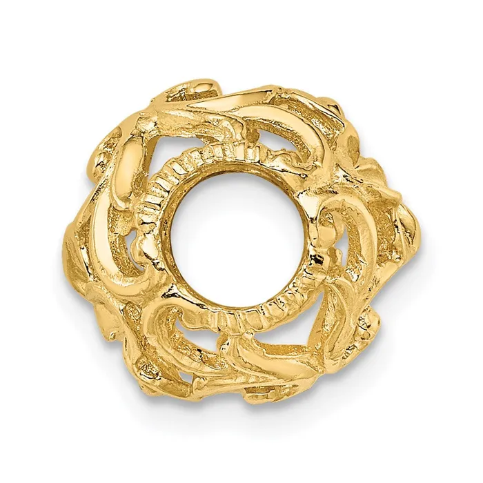 Charm Necklaces Goldia 14k Yellow Gold 3D Cutout Flower Barrel Slide Charm