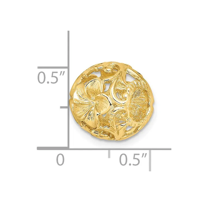 Charm Necklaces Goldia 14k Yellow Gold 3D Cutout Flower Barrel Slide Charm
