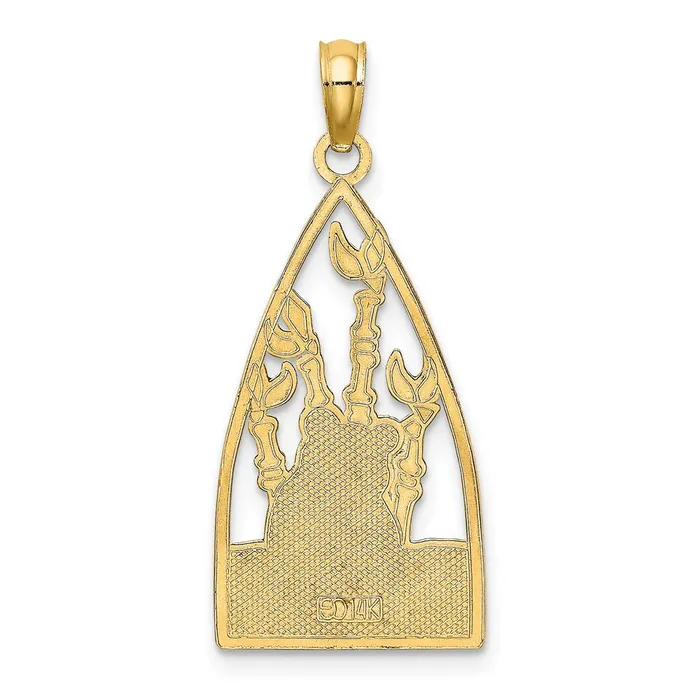 Charm Necklaces Goldia 14k Yellow Gold Enamel Panda Bear and Bamboo Charm