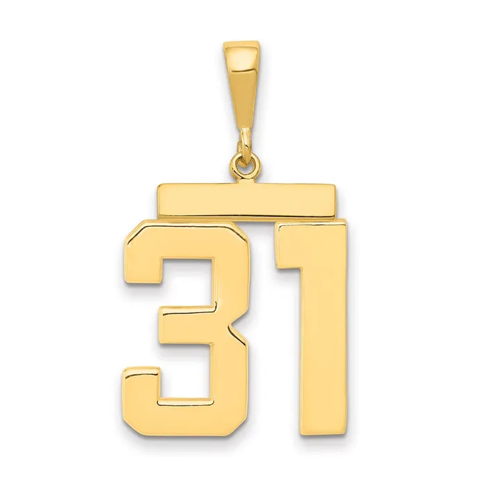 Charm Necklaces Goldia 14k Yellow Gold Large Polished Number 31 Charm