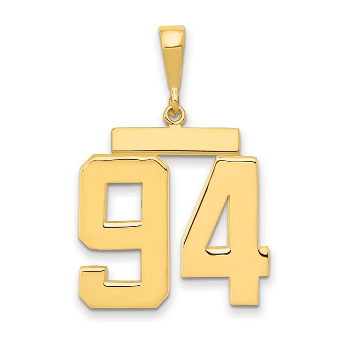 Charm Necklaces Goldia 14k Yellow Gold Large Polished Number 94 Charm