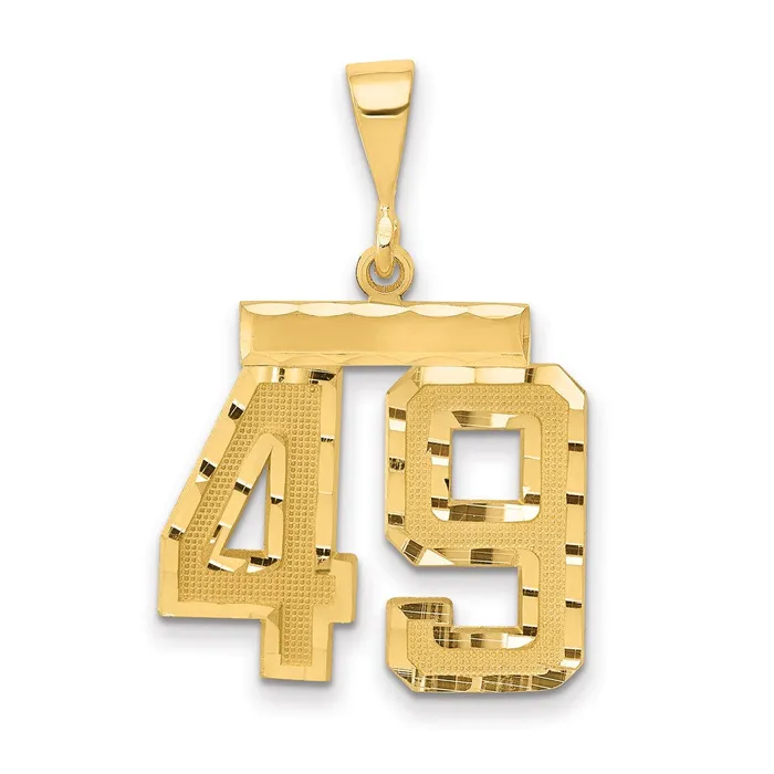 Charm Necklaces Goldia 14k Yellow Gold Medium Diamondcut Number 49 Charm