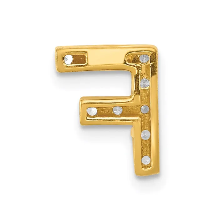 Charm Necklaces Goldia 14K Yellow Gold Real Diamond Letter F Initial Charm