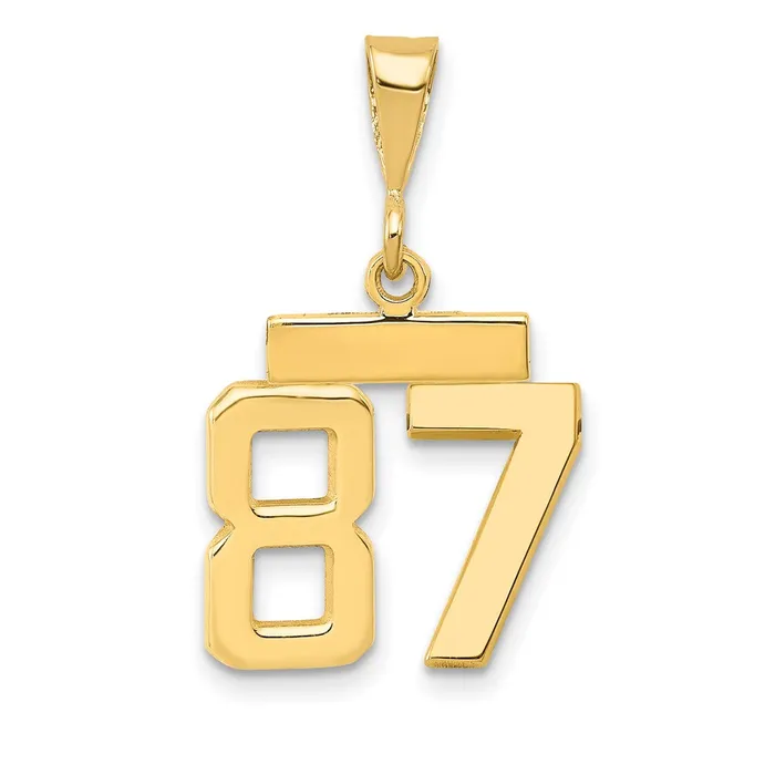 Charm Necklaces Goldia 14k Yellow Gold Small Polished Number 87 Charm
