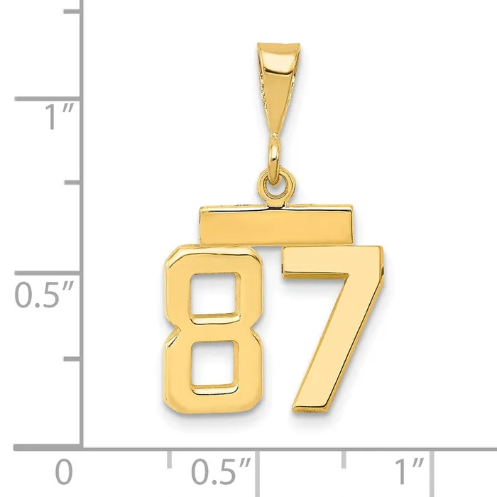 Charm Necklaces Goldia 14k Yellow Gold Small Polished Number 87 Charm