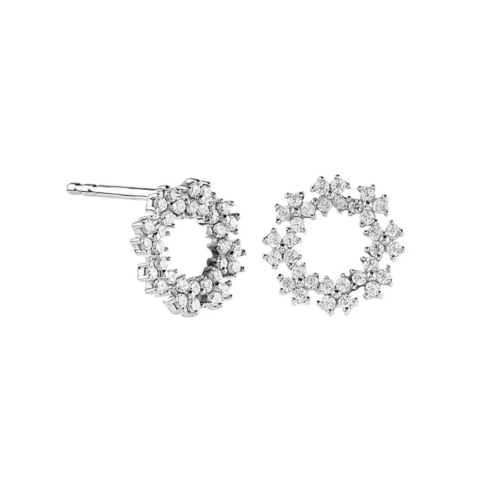 Earrings 033 CT TW Diamond Flower Circle Stud Earrings in 10K White Gold Goldia Earrings 033 CT TW Diamond Flower Circle Stud Earrings in 10K White Gold Goldia