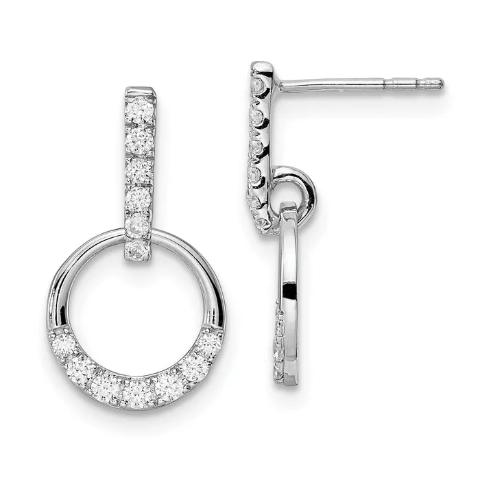 Earrings 14k White Gold 38 Ct Lab Grown Diamond VSSI G Dangle Circle Post Earrings Goldia Earrings 14k White Gold 38 Ct Lab Grown Diamond VSSI G Dangle Circle Post Earrings Goldia