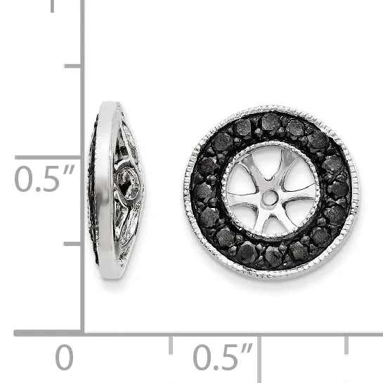 Earrings 14k White Gold Black Diamond Earring Jackets goldiaca