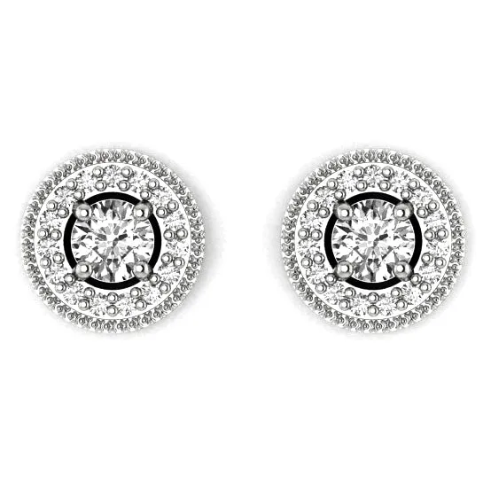 Earrings 14KW VS Diamond 2 stone Earring Semi Mount 4 mm center stones goldiaca Earrings 14KW VS Diamond 2 stone Earring Semi Mount 4 mm center stones goldiaca