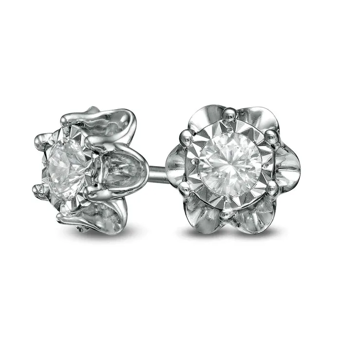 Earrings Goldia 017 CT TW Diamond Solitaire Buttercup Stud Earrings in Sterling Silver JI3 Earrings Goldia 017 CT TW Diamond Solitaire Buttercup Stud Earrings in Sterling Silver JI3