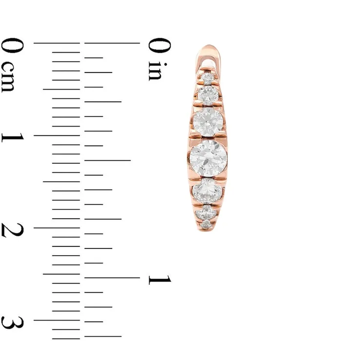 Earrings Goldia 05 CT TW Journey Diamond Hoop Earrings in 14K Rose Gold Earrings Goldia 05 CT TW Journey Diamond Hoop Earrings in 14K Rose Gold