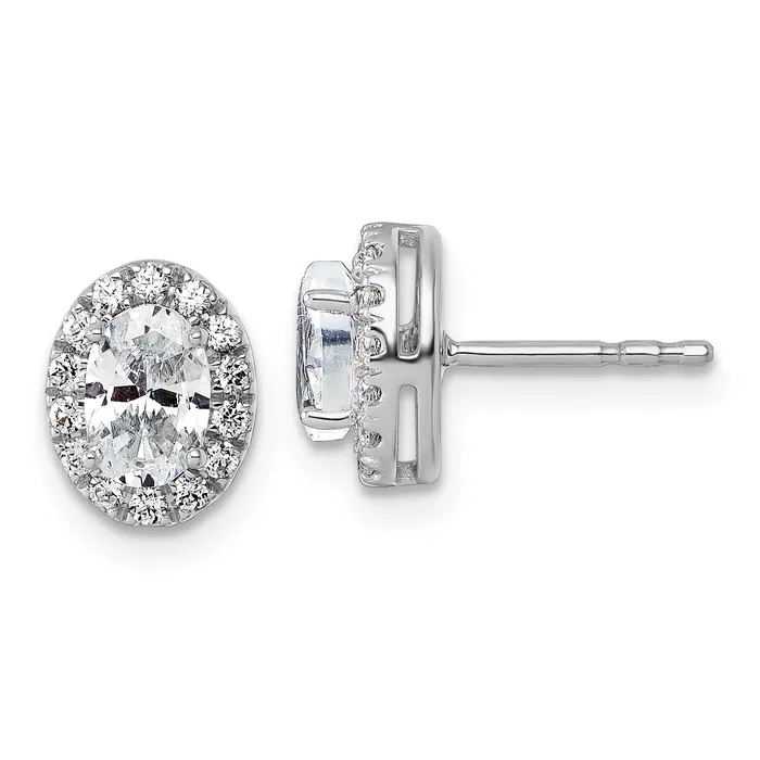 Earrings Goldia 14k White Gold 1 Ct Lab Grown Diamond VSSI G Oval Halo Earrings Earrings Goldia 14k White Gold 1 Ct Lab Grown Diamond VSSI G Oval Halo Earrings