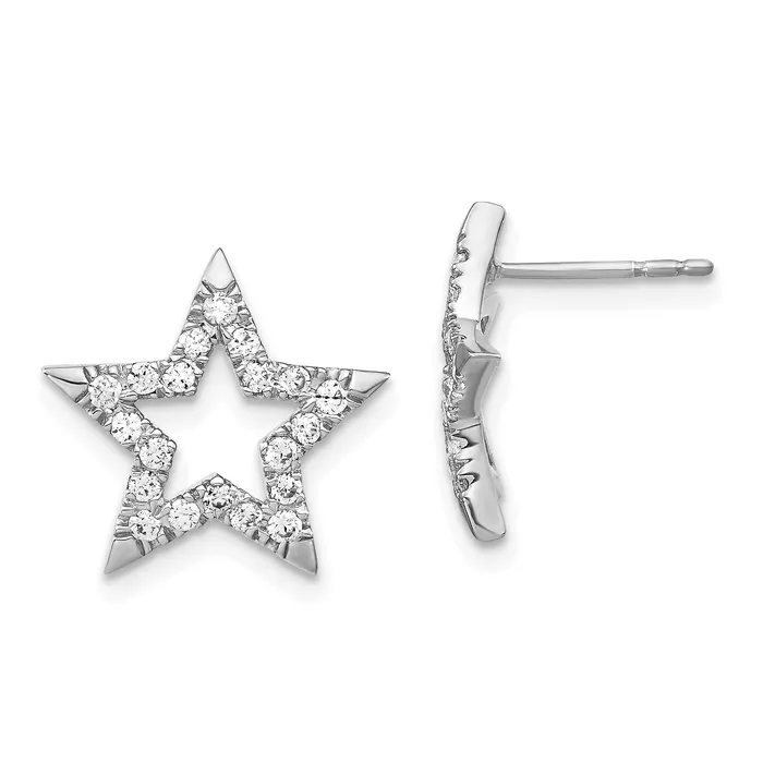 Earrings Goldia 14K White Gold Lab Grown Diamond VSSI G Star Post Earrings