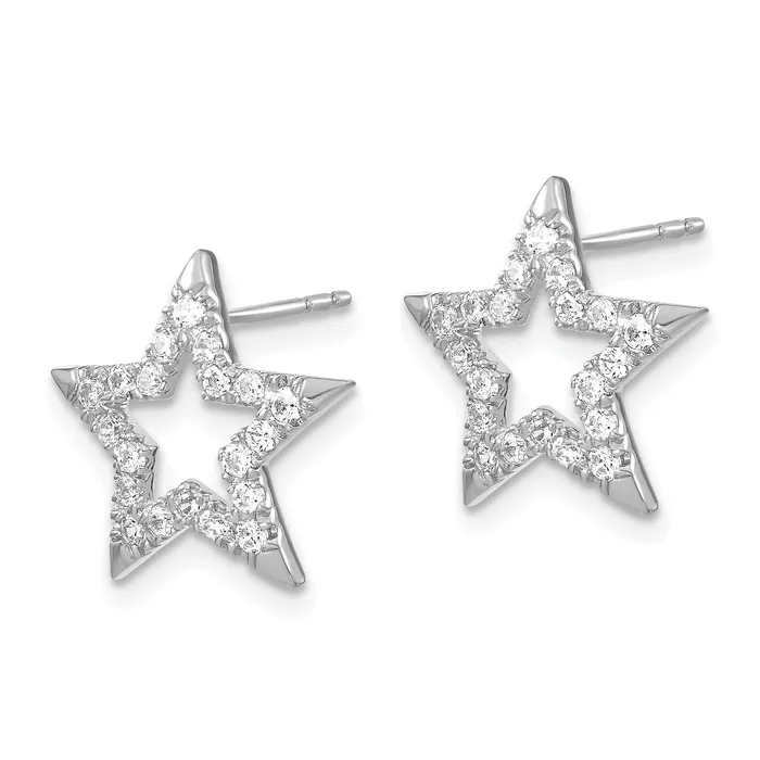 Earrings Goldia 14K White Gold Lab Grown Diamond VSSI G Star Post Earrings