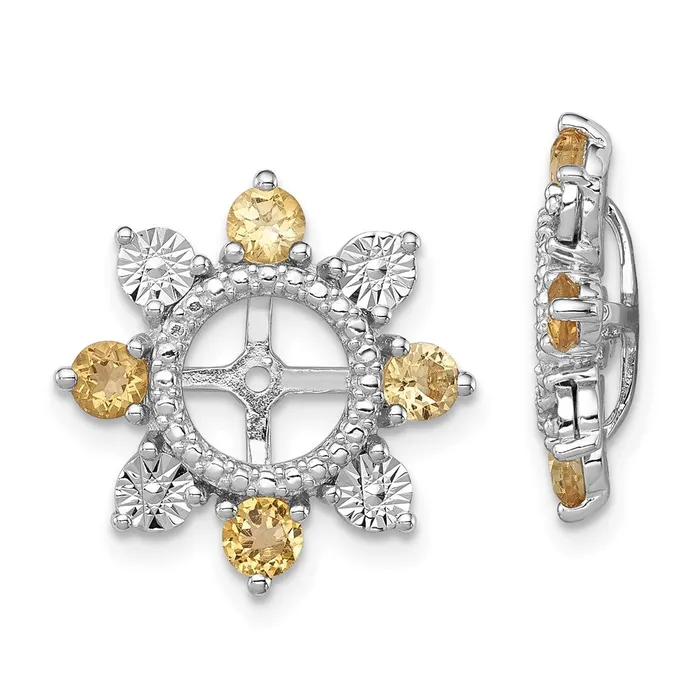 Earrings Goldia Sterling Silver Rhodium Citrine Earring Jacket