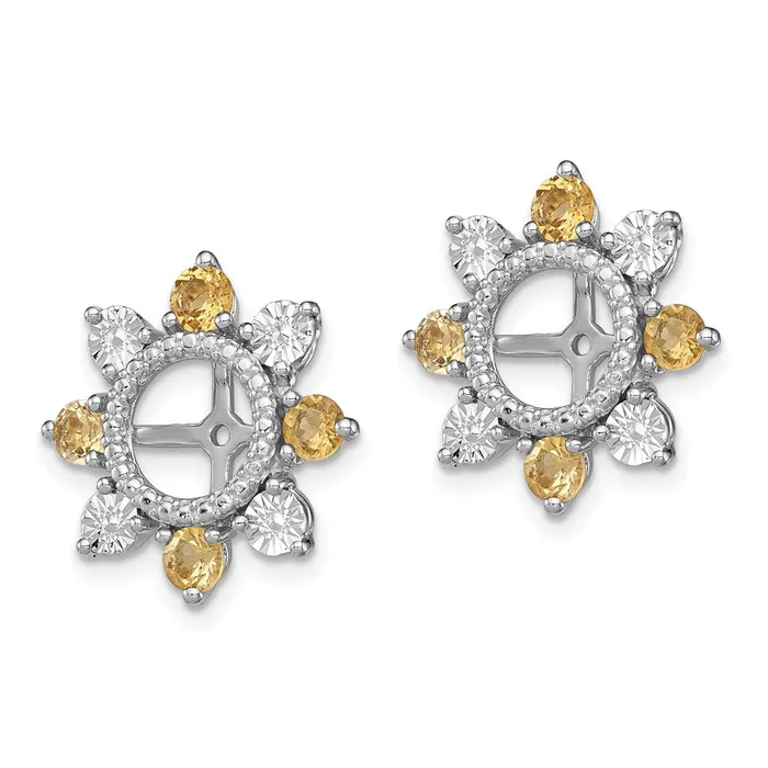 Earrings Goldia Sterling Silver Rhodium Citrine Earring Jacket