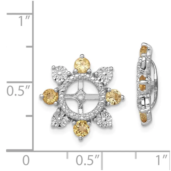 Earrings Goldia Sterling Silver Rhodium Citrine Earring Jacket