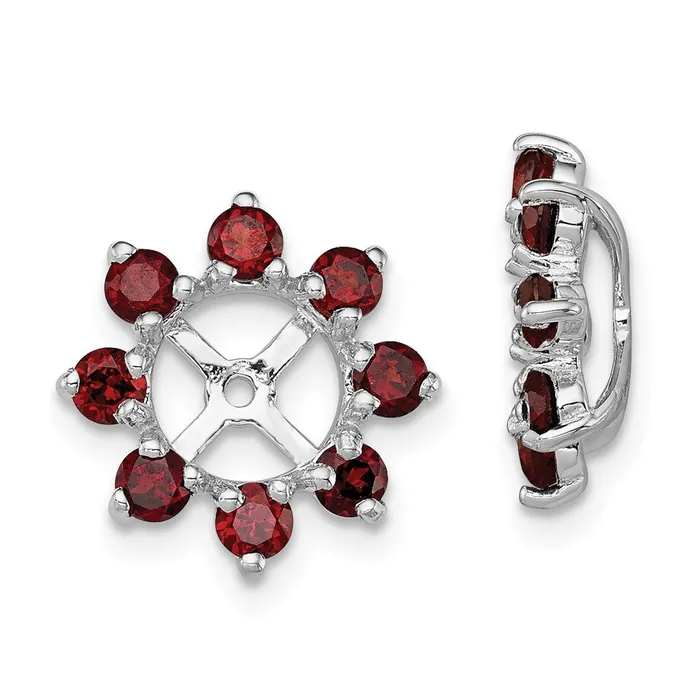Earrings Goldia Sterling Silver Rhodium Garnet Earring Jacket