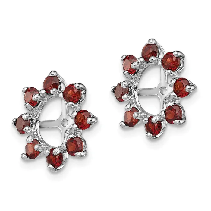Earrings Goldia Sterling Silver Rhodium Garnet Earring Jacket