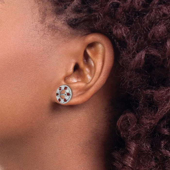 Earrings Goldia Sterling Silver Rhodium Garnet Earring Jacket