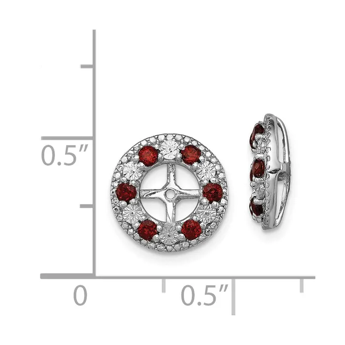 Earrings Goldia Sterling Silver Rhodium Garnet Earring Jacket