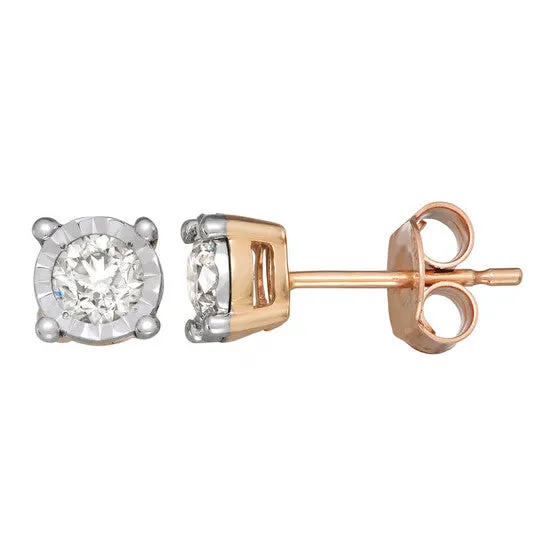 Earrings JMS always Original Diamond Muse 050 cttw 10KT Rose Gold Round Cut Diamond Stud Earrings for Women Earrings JMS always Original Diamond Muse 050 cttw 10KT Rose Gold Round Cut Diamond Stud Earrings for Women
