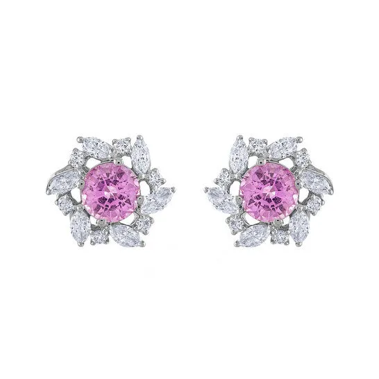 Earrings JMS always Original Tresorra 18K White Gold Diamond Pink Sapphire Earrings Earrings JMS always Original Tresorra 18K White Gold Diamond Pink Sapphire Earrings