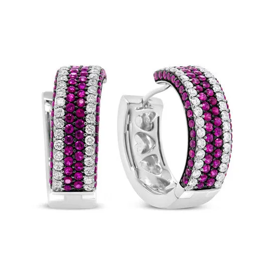 Earrings Original Haus of Brilliance 18K White Gold 1 78 Cttw Diamond and 1mm Round Red Ruby Open Swish Hoop Earrings FG Color VS1VS2 Clarity JMS always Earrings Original Haus of Brilliance 18K White Gold 1 78 Cttw Diamond and 1mm Round Red Ruby Open Swish Hoop Earrings FG Color VS1VS2 Clarity JMS always