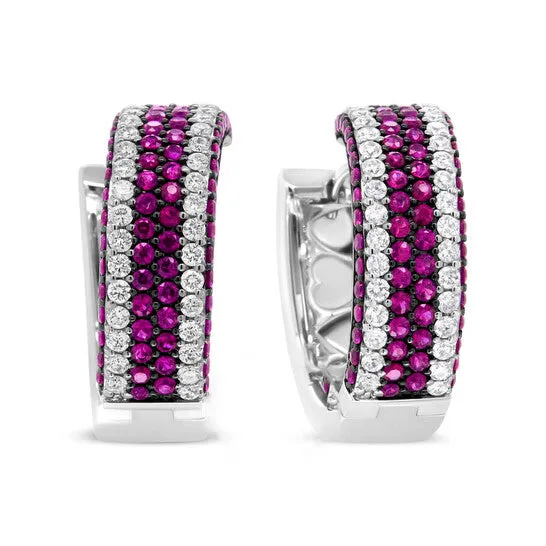Earrings Original Haus of Brilliance 18K White Gold 1 78 Cttw Diamond and 1mm Round Red Ruby Open Swish Hoop Earrings FG Color VS1VS2 Clarity JMS always Earrings Original Haus of Brilliance 18K White Gold 1 78 Cttw Diamond and 1mm Round Red Ruby Open Swish Hoop Earrings FG Color VS1VS2 Clarity JMS always