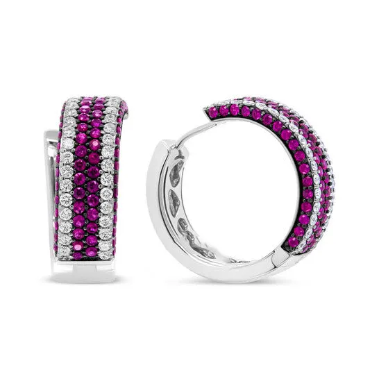 Earrings Original Haus of Brilliance 18K White Gold 1 78 Cttw Diamond and 1mm Round Red Ruby Open Swish Hoop Earrings FG Color VS1VS2 Clarity JMS always Earrings Original Haus of Brilliance 18K White Gold 1 78 Cttw Diamond and 1mm Round Red Ruby Open Swish Hoop Earrings FG Color VS1VS2 Clarity JMS always