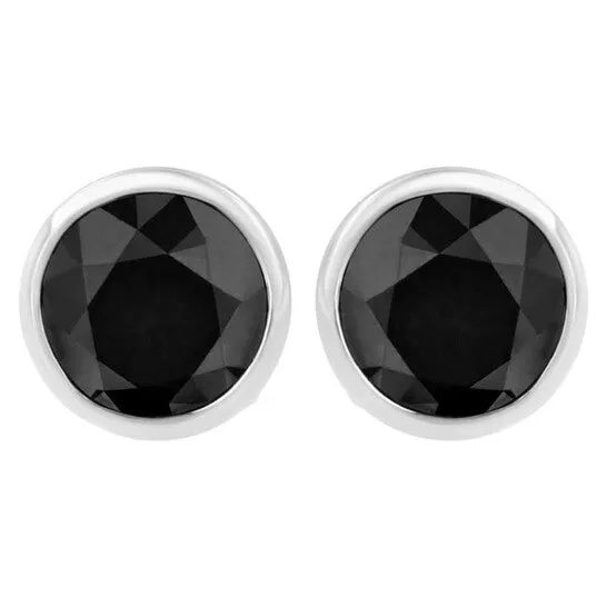 Earrings Original Haus of Brilliance 925 Sterling Silver 2 cttw Black Diamond ScrewBack Classic Bezel Solitaire Stud Earrings ColorEnhanced I2I3 JMS always Earrings Original Haus of Brilliance 925 Sterling Silver 2 cttw Black Diamond ScrewBack Classic Bezel Solitaire Stud Earrings ColorEnhanced I2I3 JMS always
