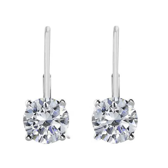 Earrings Original Maulijewels IGL Certified 125 Carat Natural Diamond Dangle Leverback Earrings In 14K Solid White Gold JMS always