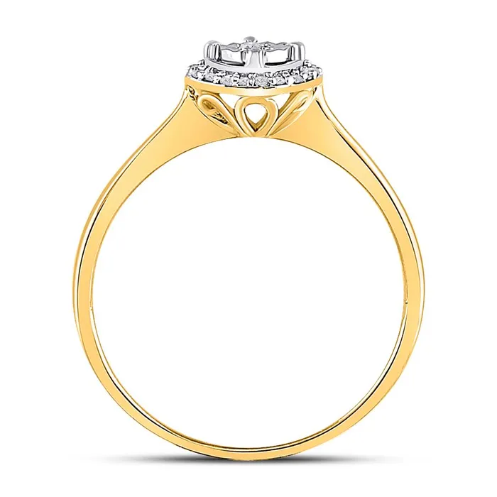 gndatlanta 10k Yellow Gold Round Diamond Solitaire Halo Bridal Engagement Ring 112 Cttw Rings