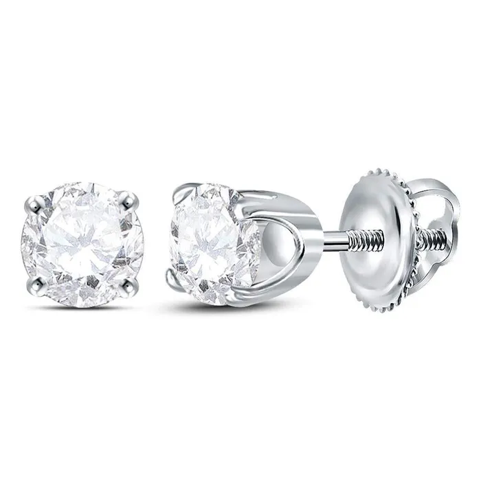 gndatlanta 14k White Gold Round Diamond Excellent Solitaire Earrings 58 Cttw Certified Earrings gndatlanta 14k White Gold Round Diamond Excellent Solitaire Earrings 58 Cttw Certified Earrings