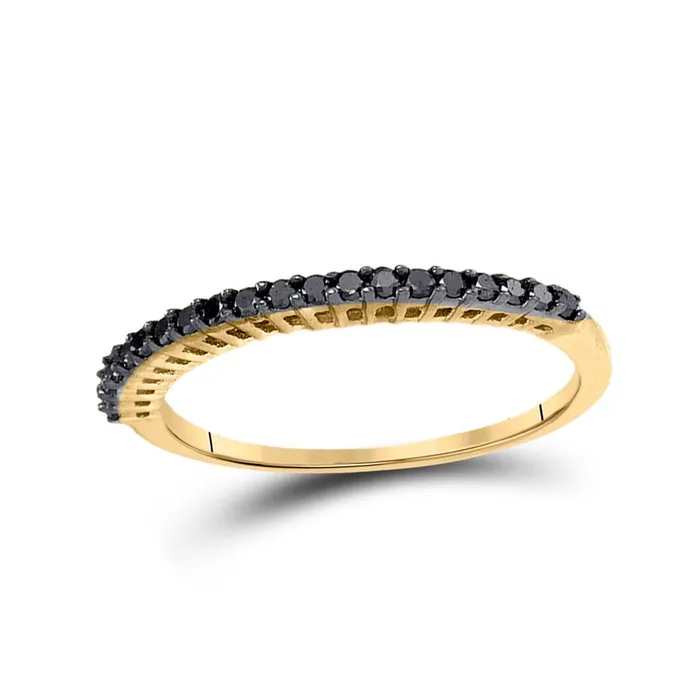 gndatlanta Rings 10k Yellow Gold Round Black Diamond Band Ring 14 Cttw Size 8 gndatlanta Rings 10k Yellow Gold Round Black Diamond Band Ring 14 Cttw Size 8