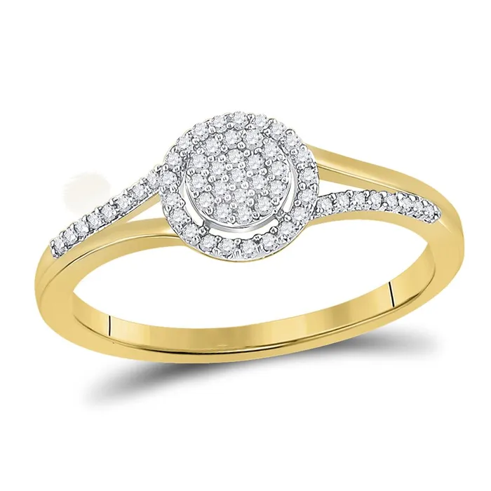 gndatlanta Rings 10kt Yellow Gold Round Diamond Circle Cluster Splitshank Ring 16 Cttw gndatlanta Rings 10kt Yellow Gold Round Diamond Circle Cluster Splitshank Ring 16 Cttw