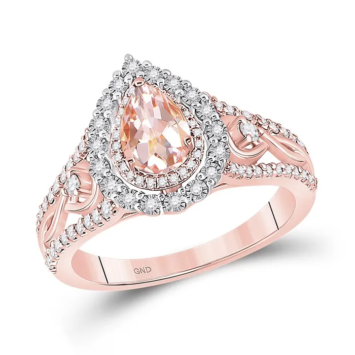 gndatlanta Rings 14k Rose Gold Pear Morganite Diamondaccent Solitaire Ring 12 Cttw gndatlanta Rings 14k Rose Gold Pear Morganite Diamondaccent Solitaire Ring 12 Cttw