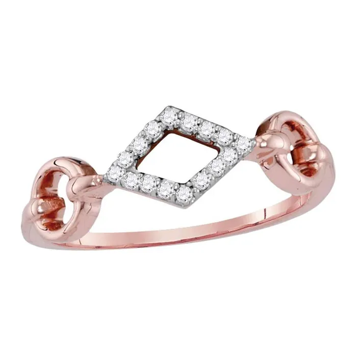 gndatlanta Rings 14k Rose Gold Round Diamond Geometric Fashion Ring 110 Cttw gndatlanta Rings 14k Rose Gold Round Diamond Geometric Fashion Ring 110 Cttw