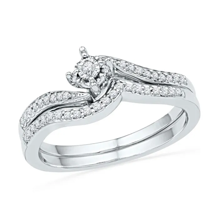 gndatlanta Rings 14k White Gold Round Diamond Bridal Wedding Ring Set 15 Cttw gndatlanta Rings 14k White Gold Round Diamond Bridal Wedding Ring Set 15 Cttw