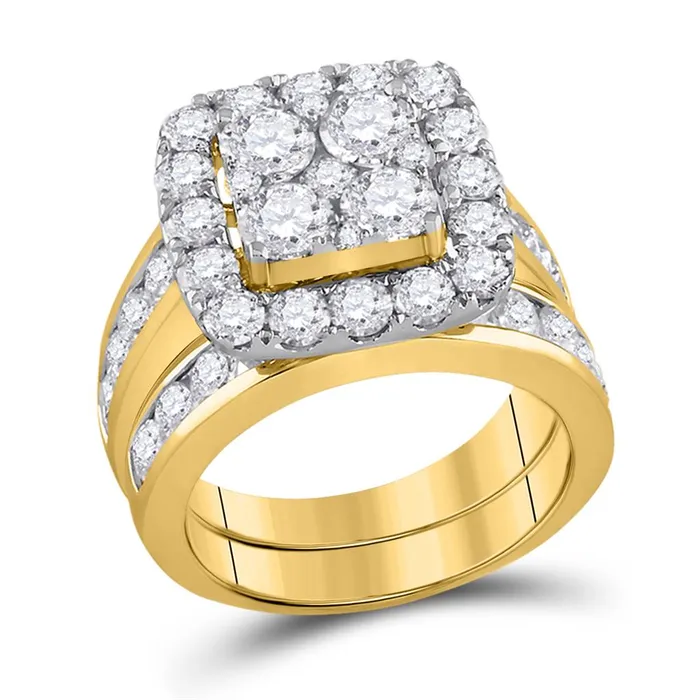 gndatlanta Rings 14k Yellow Gold Round Diamond Bridal Wedding Ring Set 414 Cttw gndatlanta Rings 14k Yellow Gold Round Diamond Bridal Wedding Ring Set 414 Cttw