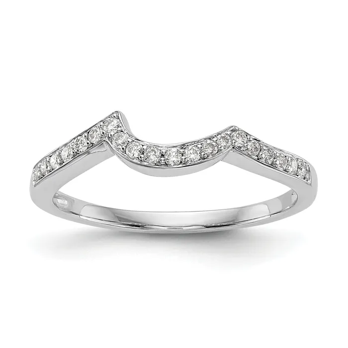 Goldia 014ct CZ Solid Real 14k White Gold Wedding Wedding Band Ring Rings