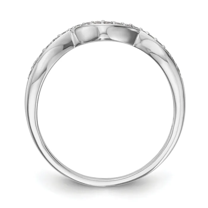 Goldia 014ct CZ Solid Real 14k White Gold Wedding Wedding Band Ring Rings