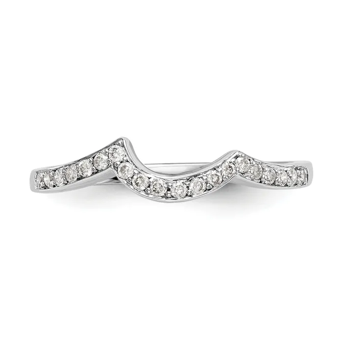 Goldia 014ct CZ Solid Real 14k White Gold Wedding Wedding Band Ring Rings