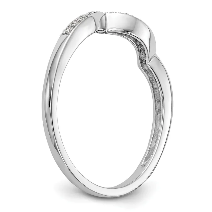 Goldia 014ct CZ Solid Real 14k White Gold Wedding Wedding Band Ring Rings