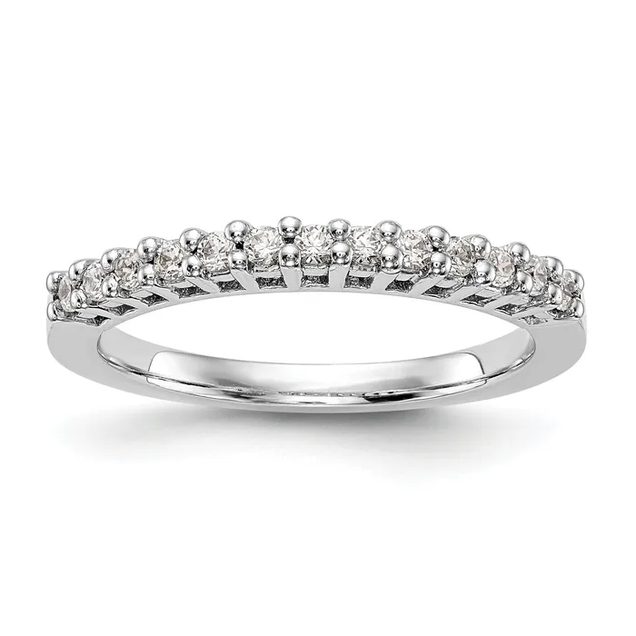 Goldia 026ct CZ Solid Real 14k White Gold Wedding Wedding Band Ring Rings